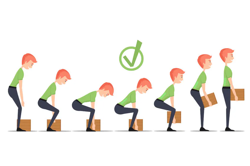 Illustration des bonnes postures de manutention en entrepôt de stockage Financer ses formations avec l'Opcommerce pour le PRAP et gestes et postures