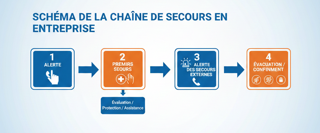 Les étapes d'intervention et les rôles du sauveteur secouriste du travail de la prévention au soin.
