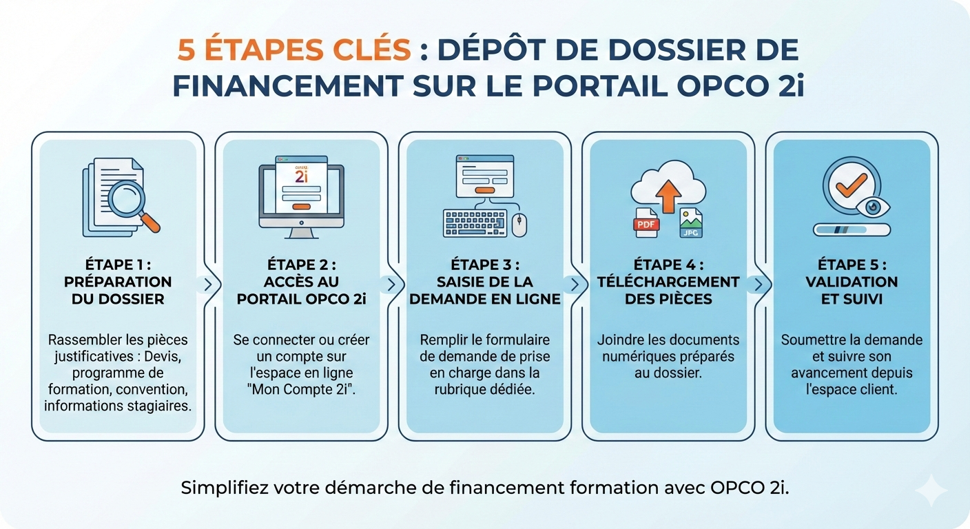 Étapes pour financer ses formations avec l’OPCO 2i