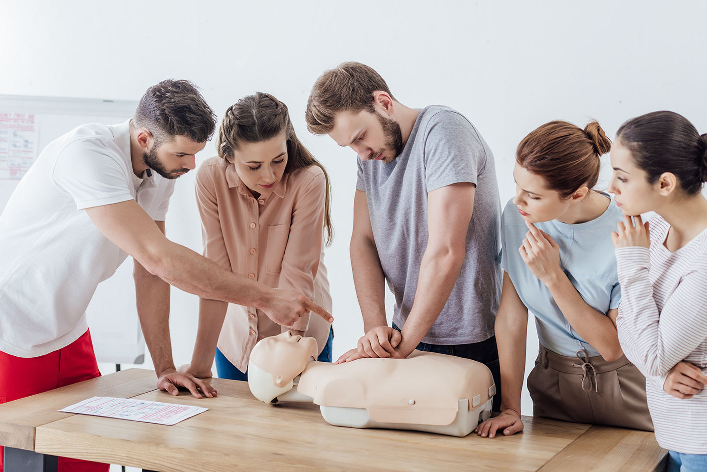 Session pratique réduisant le coût d'une formation sécurité au travail SST