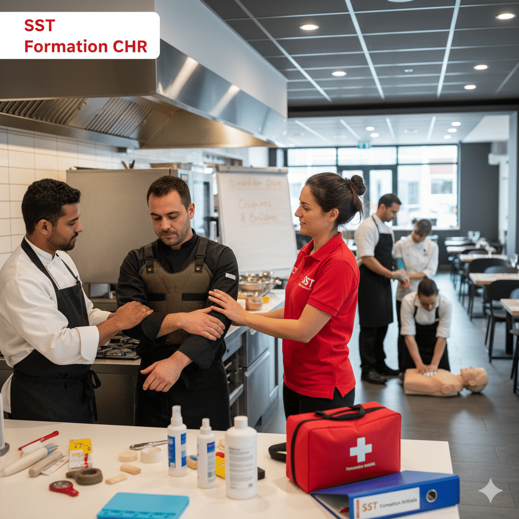 Formation sécurité dans le secteur agroalimentaire : travail sur une simulation d'accident en usine.