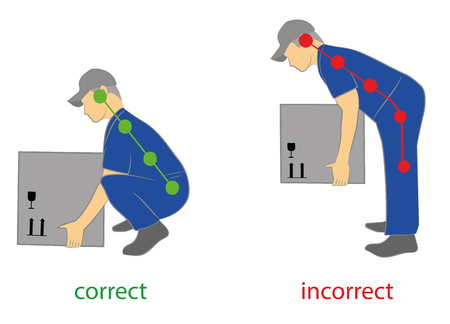 Illustration des bonnes pratiques pour la formation Gestes et Postures dans le secteur de la logistique.