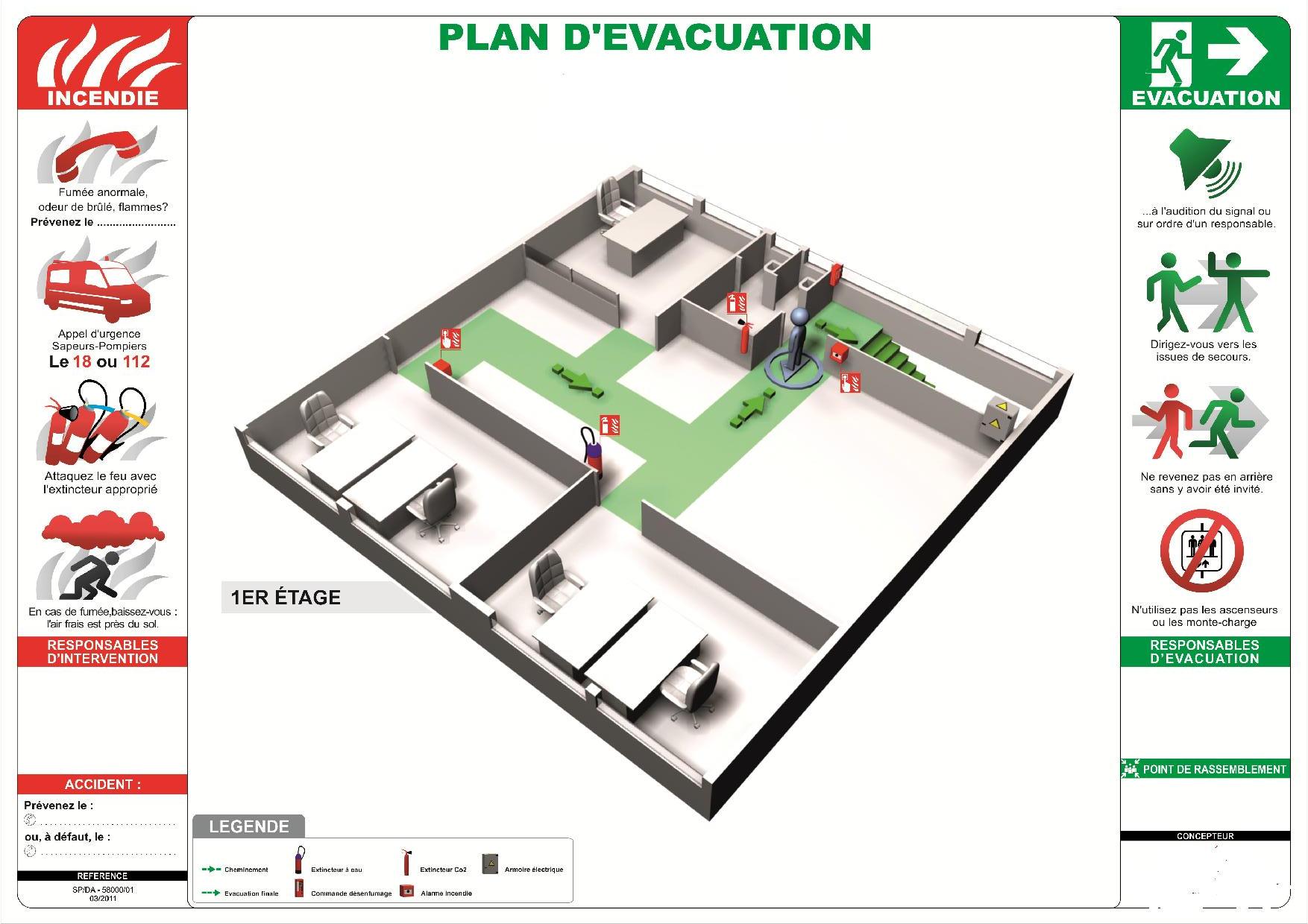 Plan évacuation incendie conforme ERP tourisme.